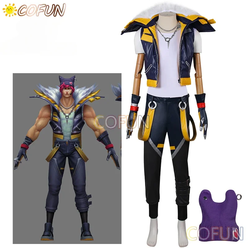 COFUN [Customized] Game LOL HEARTSTEEL Sett Cosplay Costume Halloween outfits Men Clothing