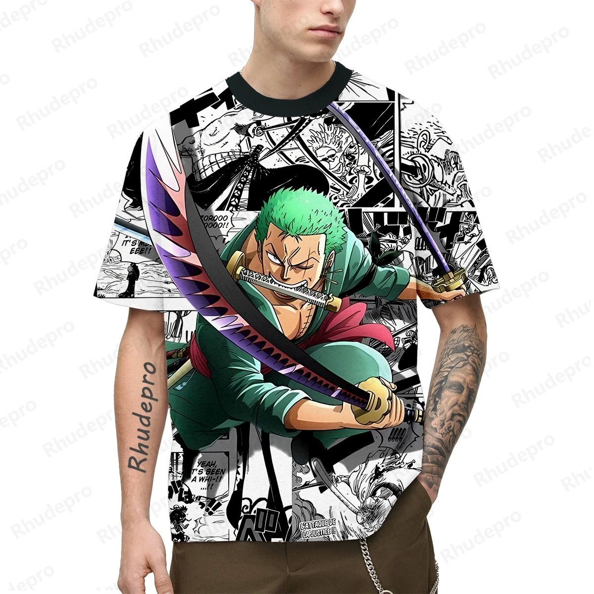 Camiseta con estampado de Cosplay 3D de Anime japonés para hombres, mujeres y niños, camiseta de calle Unisex, Top grande de manga corta, verano de una pieza