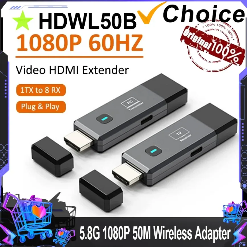 

5G 1080P 50M HDMI-Compatible Wireless Video Transmitter Receiver Extender Kit Wireless Plug & Play For TV Box Camera Monitor PC