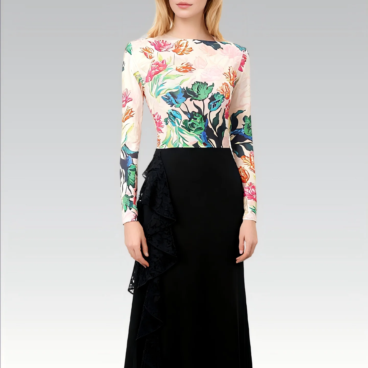 2025 新社交ダンストップス女性のためのプリントワンピース襟シャツサンバチャチャワルツラテンダンス練習服 XH3783