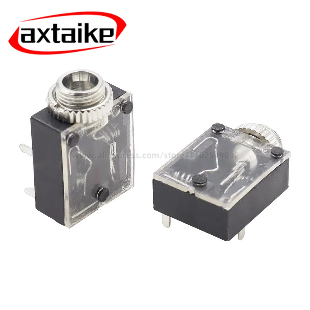 5-10PCS PJ-324M PJ-324 Stereo Headphone Jack Socket PJ324 PJ324M 5 Pin 3.5mm Audio Jack Socket for Headphone With Nut