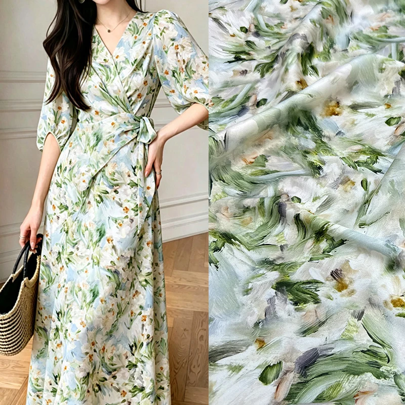 floral-printed-stretch-green-silk-crepe-fabric-for-diy-sewing-summer-soft-dress-pants-pajamas-140cm-wide-19mm-thick-r6938