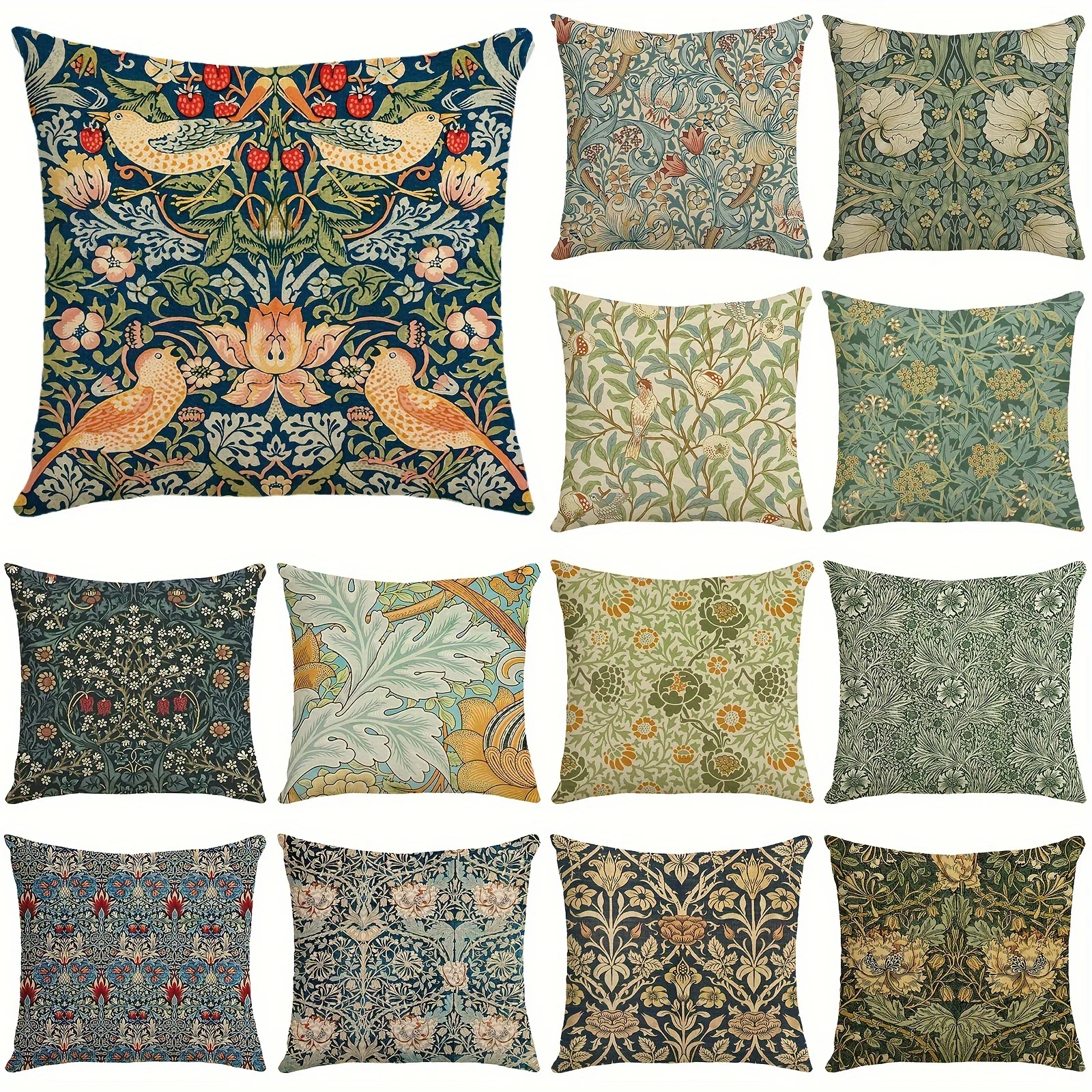 1szt William Morris Floral Poszewka na poduszkę Vintage Flowers Decor na poduszkę, poszewka na poduszkę do salonu na zewnątrz