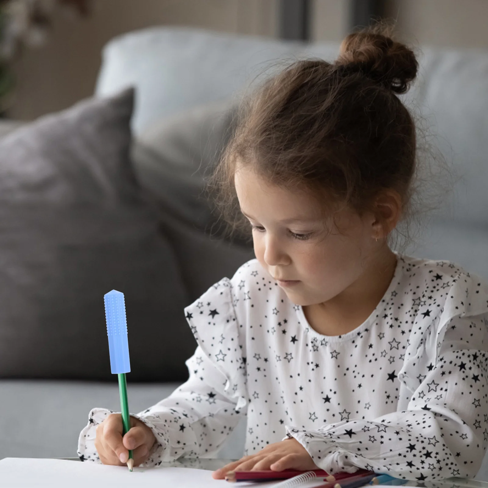 

Silicone Pencil Caps Blue Chewable Sensory Chewy Erasers for School Office Supplies Chewy Erasers