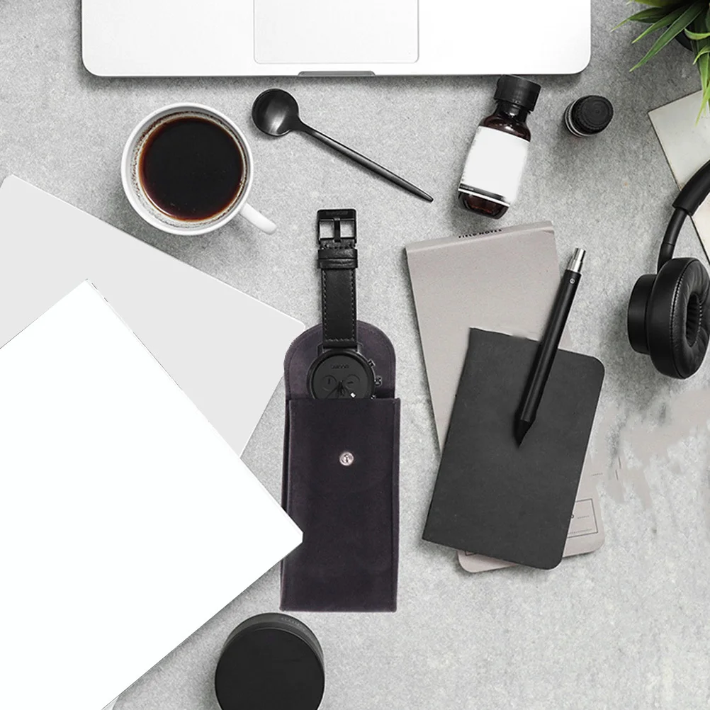 

2Pcs Watch Pouch Portable Storage Bag Non-Woven Material Protective Organizer for Watches Bracelets Travel Use Scratch-Free