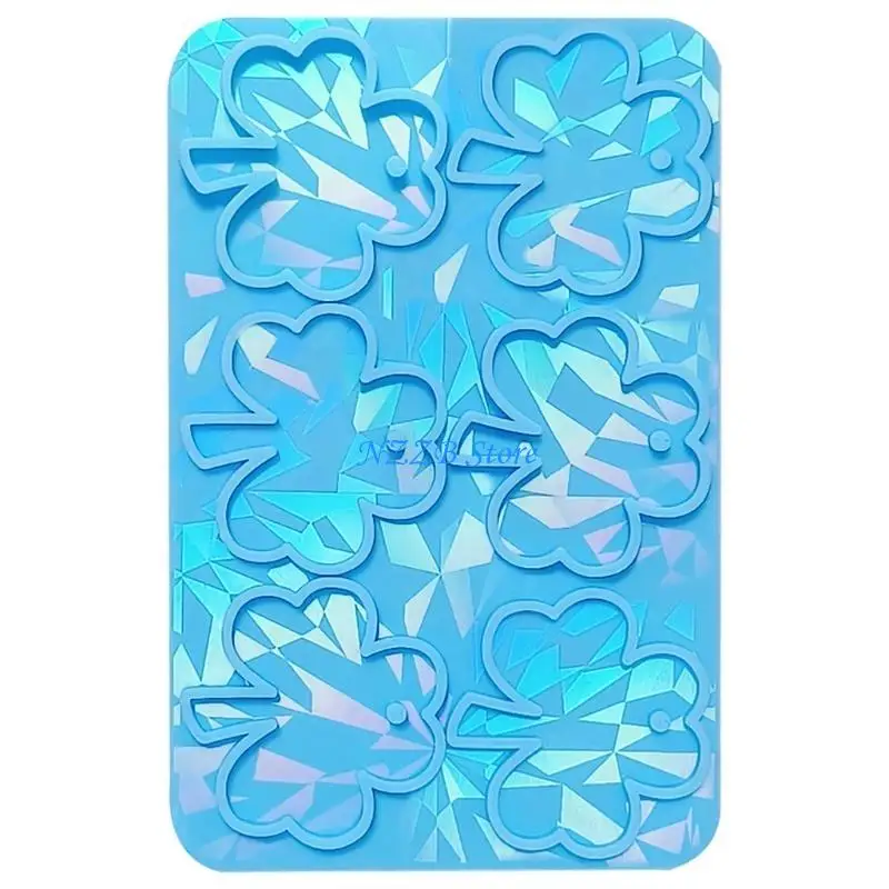 T21F البرسيم قالب من السيليكون المجسم الراتنج قالب DIYs المفاتيح مجوهرات القرط قلادة