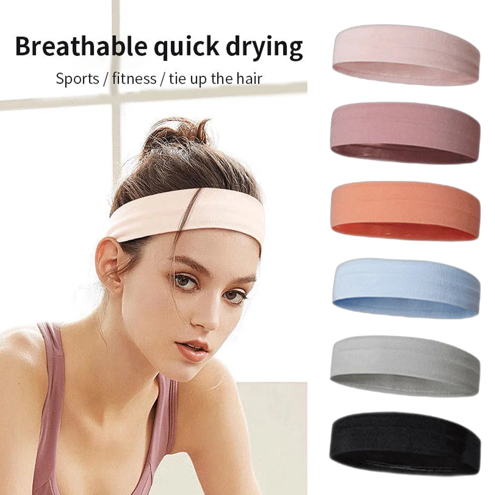 Diademas deportivas simples de secado rápido para mujer, diadema ajustable antideslizante para Yoga, gorros para correr para hombre