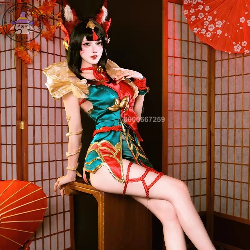 

Game Character Cosplay Spirit Blossom Costume Anime Ahri Role Playing Uniform Dress Outfit for Women Adult Comic Con Party Suits