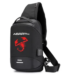 2023 NEW Men Shoulder ABARTH Icar logo Hiking Backpack Nylon Outdoor Camping Trekking Chest Sling Bag