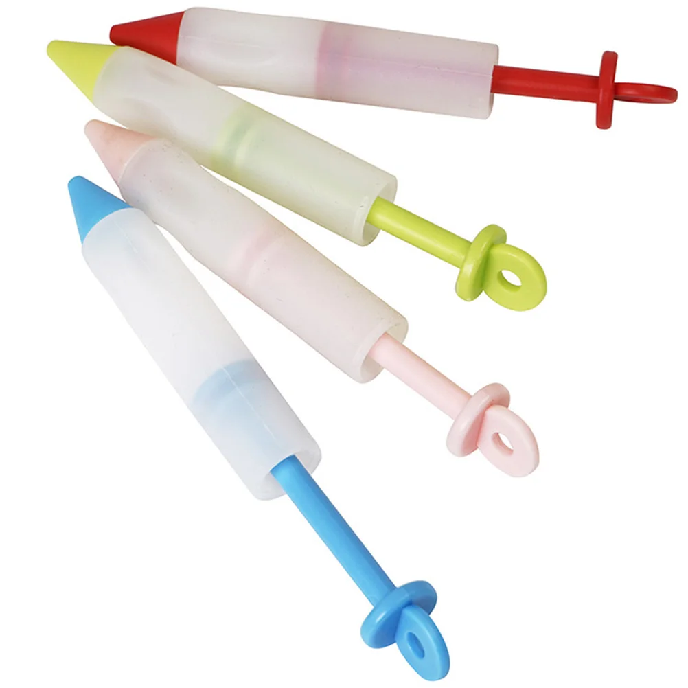 

4 Pcs Cake Decorating Pen Set Squeeze Cream Baking Tools Chocolate Writing Plastic Decoration Easy Clean Detachable Comfortable