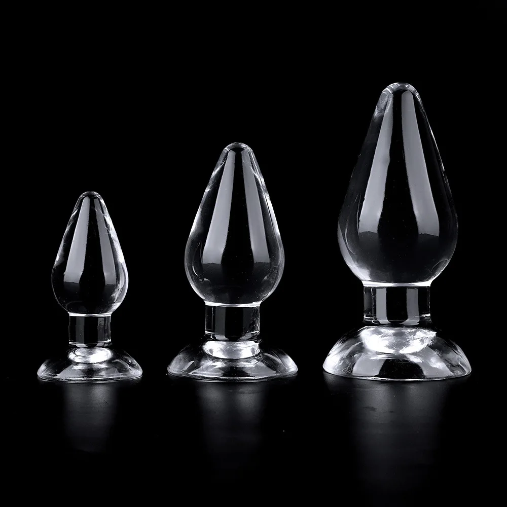 SM tapón de glúteos de cristal transparente y realista, consoladores transparentes, tapón Anal, juguete sexual, cuenta Anal suave, juguetes de tapón de glúteos grandes