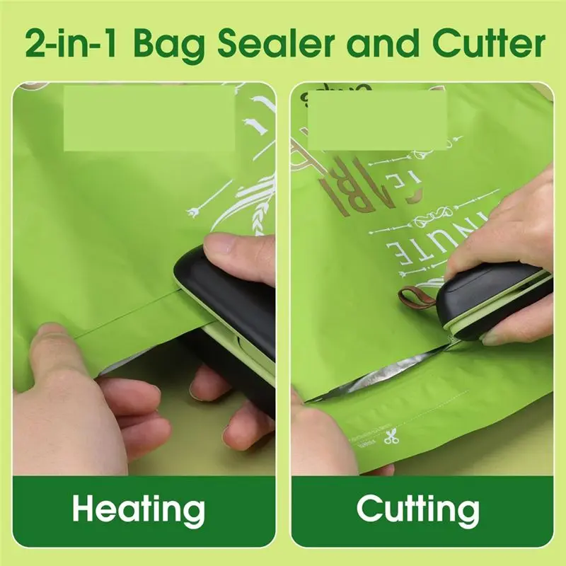A84X-Bag Sealer Mini, 2 In 1 Bag Sealer Heat Sealer With Cutter, Portable Handheld Bag Resealer Machine For Chip Bags Plastic