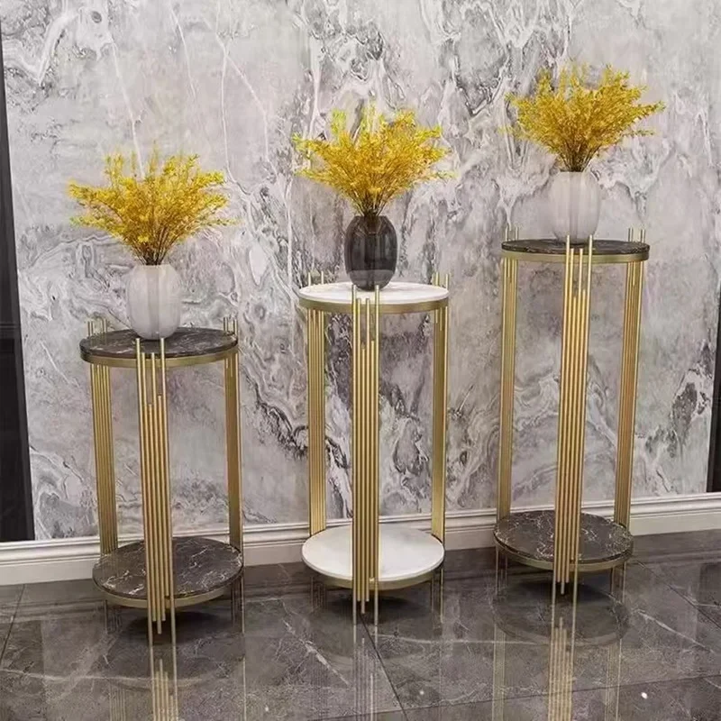 3-teiliges Set aus goldenen Metallzylinderständern, vertikaler Rohrsockel für Bodendekoration bei Hochzeiten, Partys, Dessert- und Blumendekorationen – Detail 2
