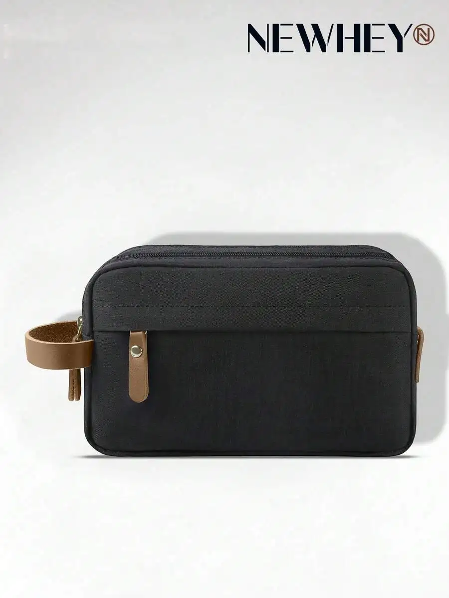 

Men's Waterproof Toiletry Bag: Portable Travel Organizer with Removable Handle for Accessories & Cosmetics.