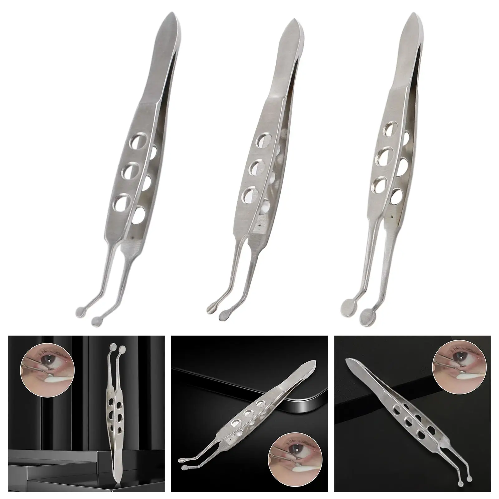 Ophthalmological Eye Tool Tweezer Clip Stainless Steel Precision Instrument for Medical Laboratory