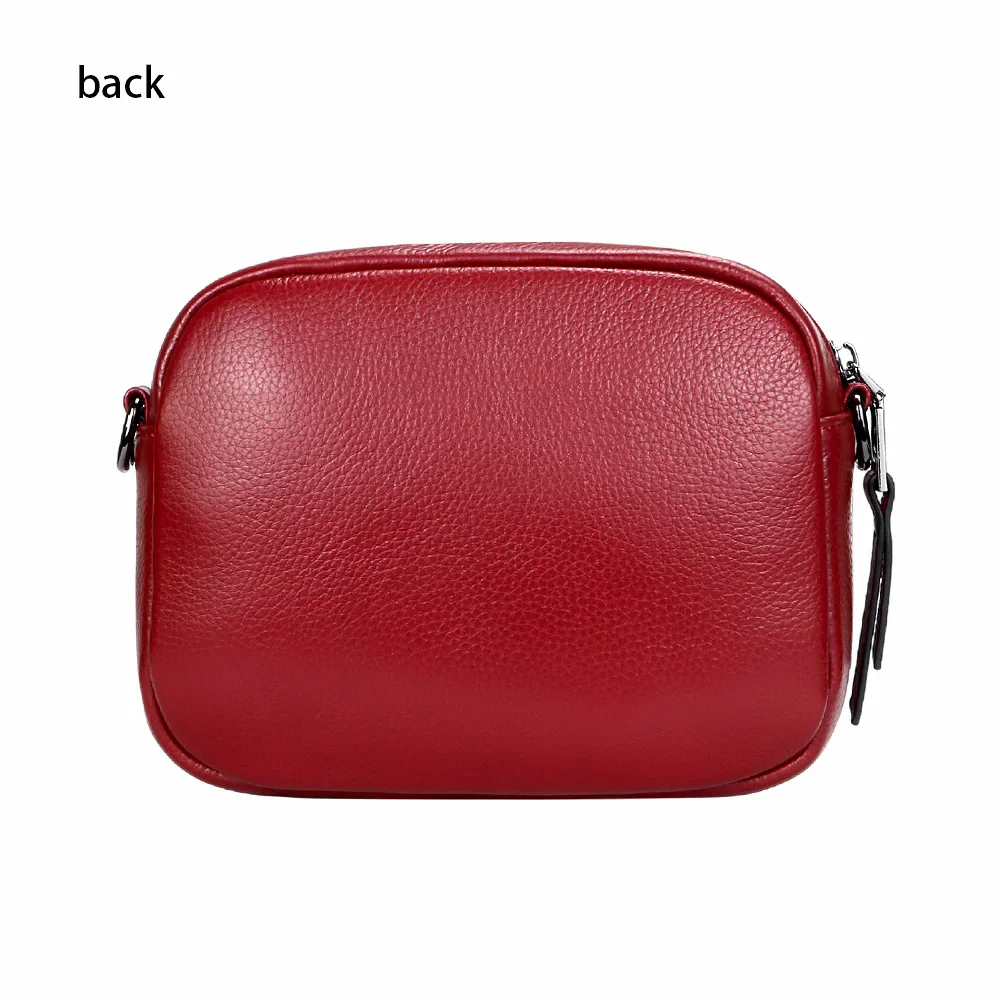 URBAN MASTER Genuine Leather Solid Color Crossbody Bags Large Capacity Shoulder Bag Women's Double Layer Mobile Phone Purse 1640