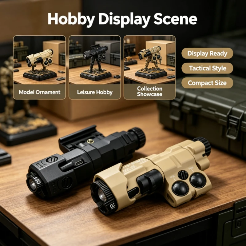 Black & Sand Two Tone Alloy Illumination Light Unit, Lightweight Compact Hobby Toy Gun Accessory Decorative Display Collection