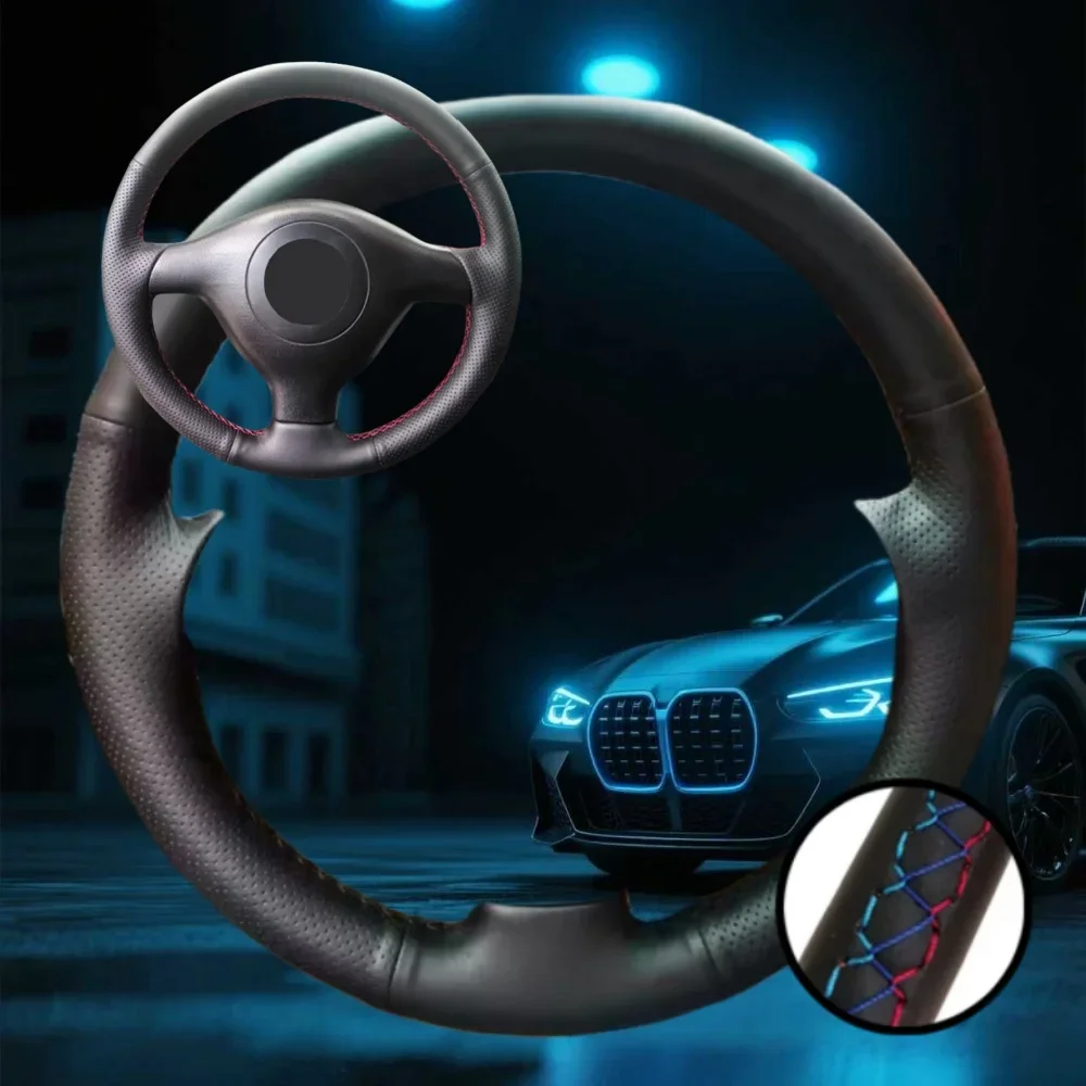 

Customized Car Steering Wheel Cover For Volkswagen VW Golf 4 IV Passat B5 Polo Skoda Car Accessories Hand-sewn Steering Wrap