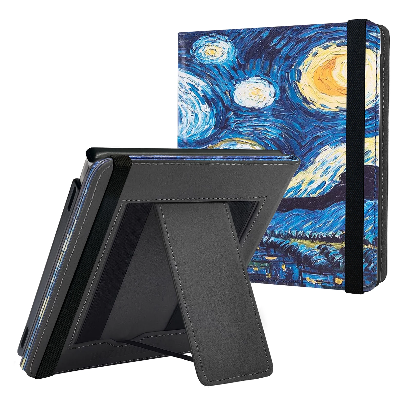 Case for Onyx Boox Page/Galileo & Raphael Series | Built-in Hand Straps & Stand | with Auto Sleep/Wake | PU Leather Smart Cover