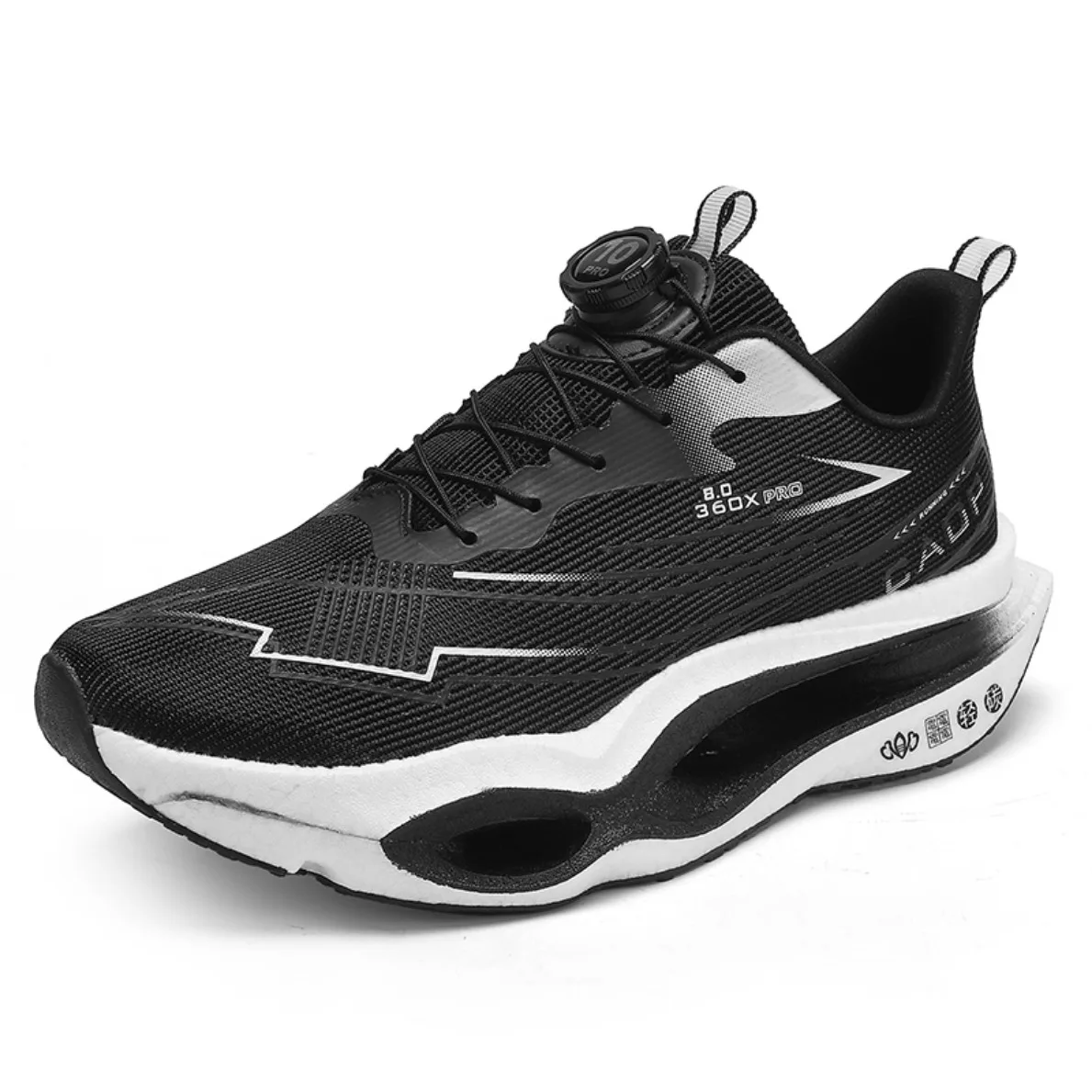 Men Women Carbon Plate Running Shoes Shock Absorbing Rebound Racing Sneakers Breathable Lightweight Mesh Rotating Buckle