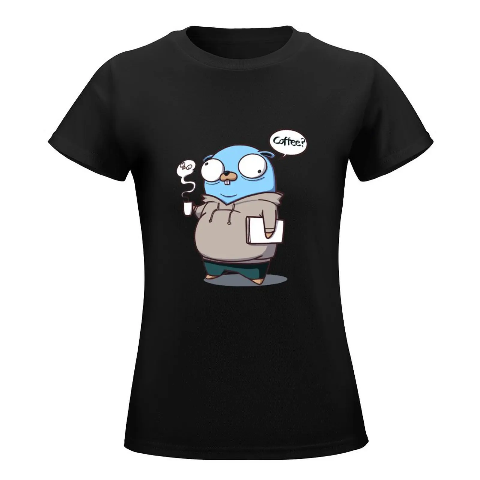 Golang Gopher Developer and His Soul T-Shirt female Female clothing hippie clothes Short sleeve tee workout t shirts for Women