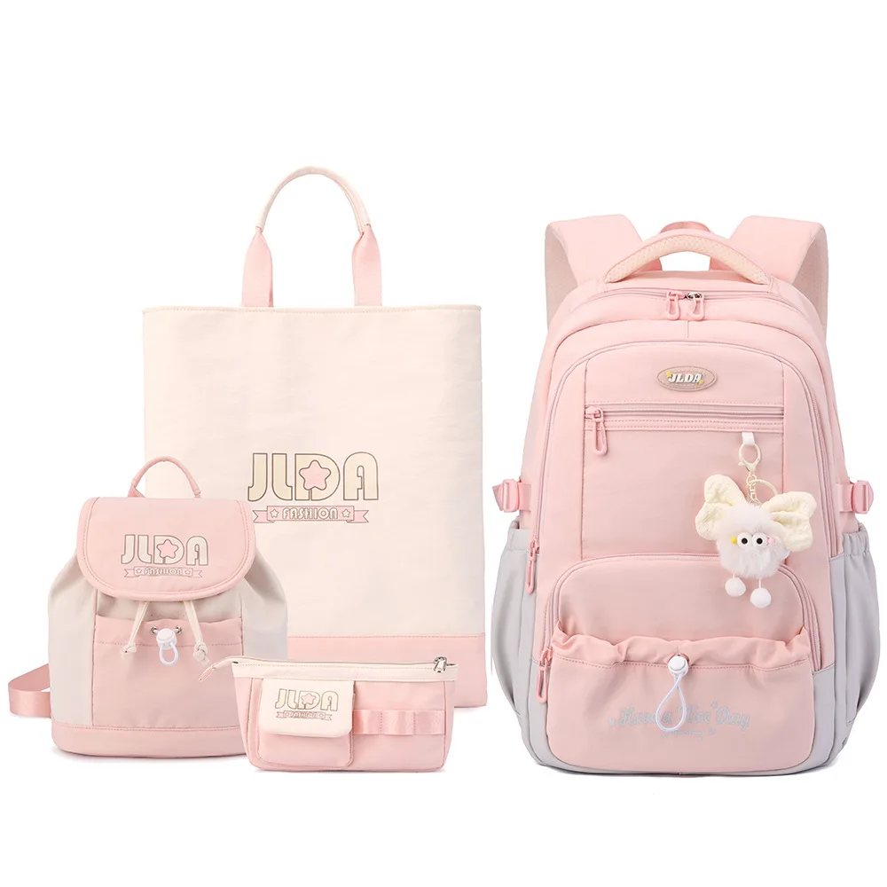 New Design High School Student school bags for Girls Casual Travel Bag 4pecs/set Student Large Capacity College Student Backpack