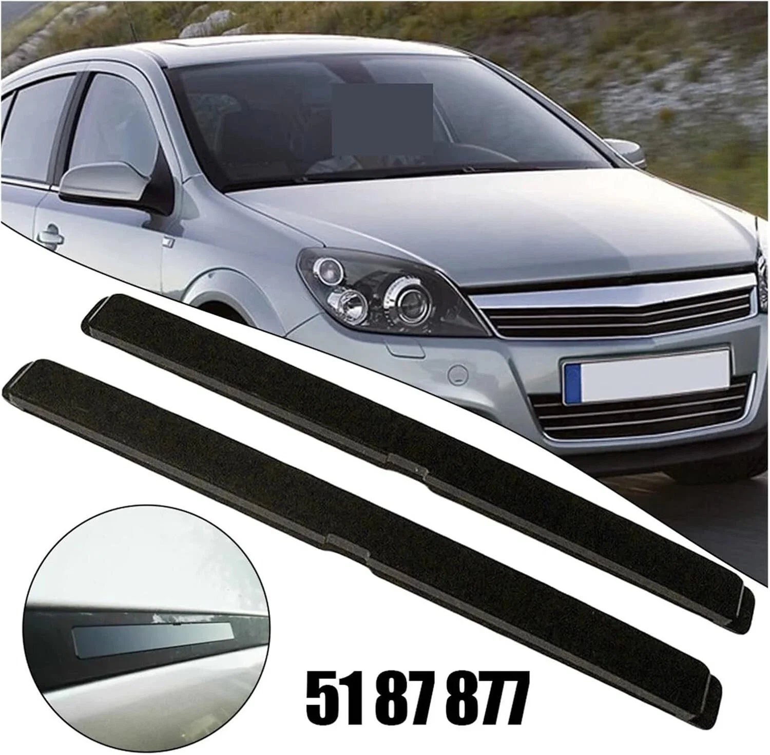 

4Pcs Ceiling Gutter Trim Cover For Vauxhall Opel Astra H Black Front & Rear Roof Moulding