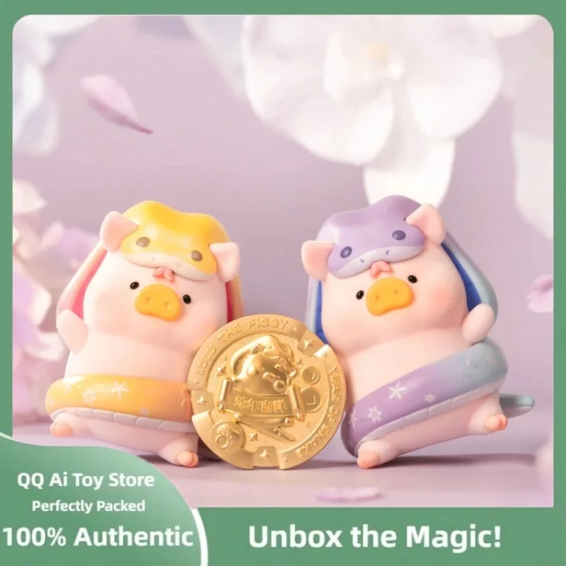 

Genuine Lulu The Piggy Year Of Snake Series Action Figure Piggy Anime Figurine Lovely Lulu Snake Hanging Card Collection Gift