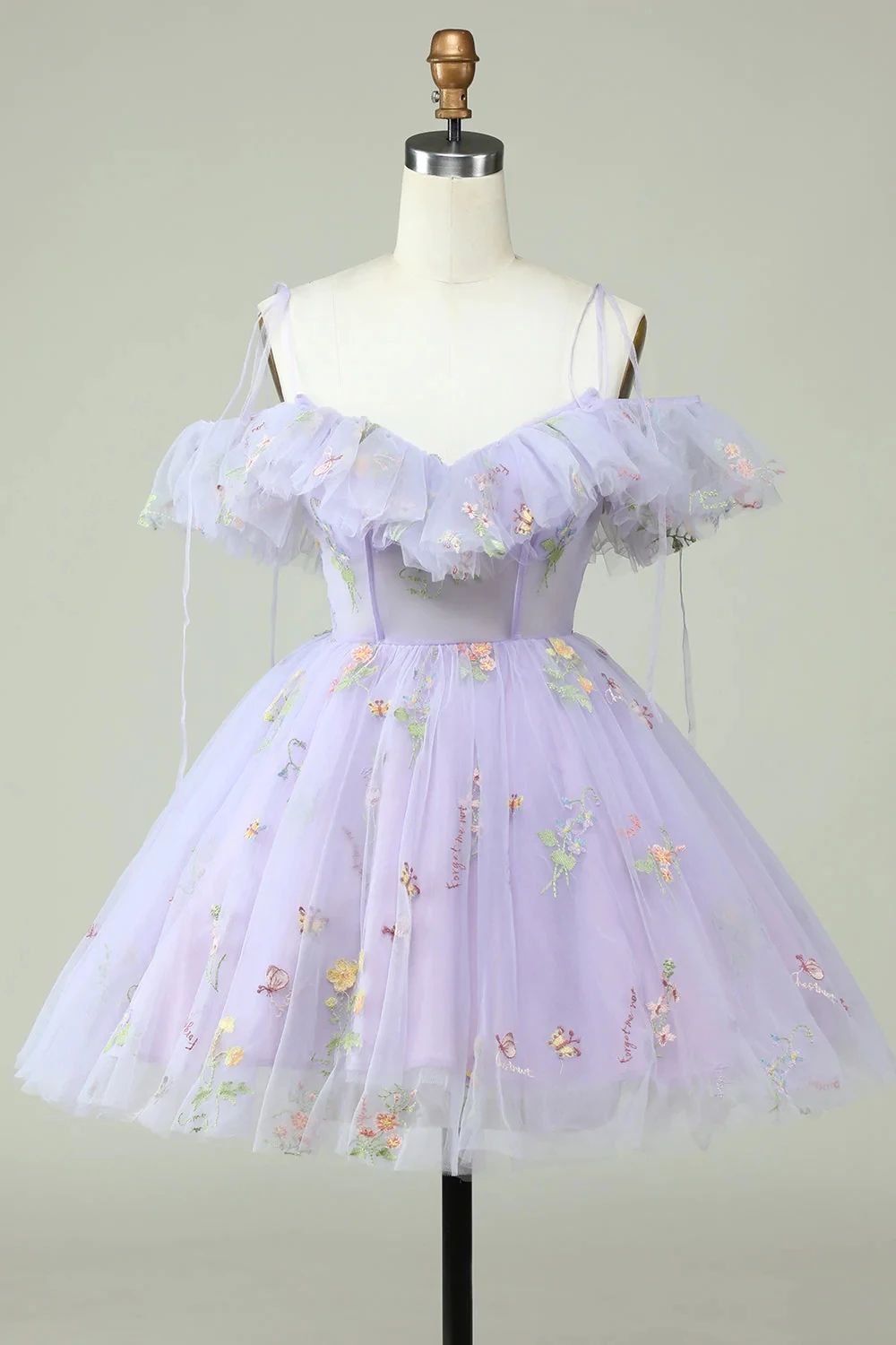 

Vintage Off Shoulder Cocktail Dresses with 3D Flowers for Teens فساتين السهرة Ruffles A-Line Tulle Homecoming Dress for Girls