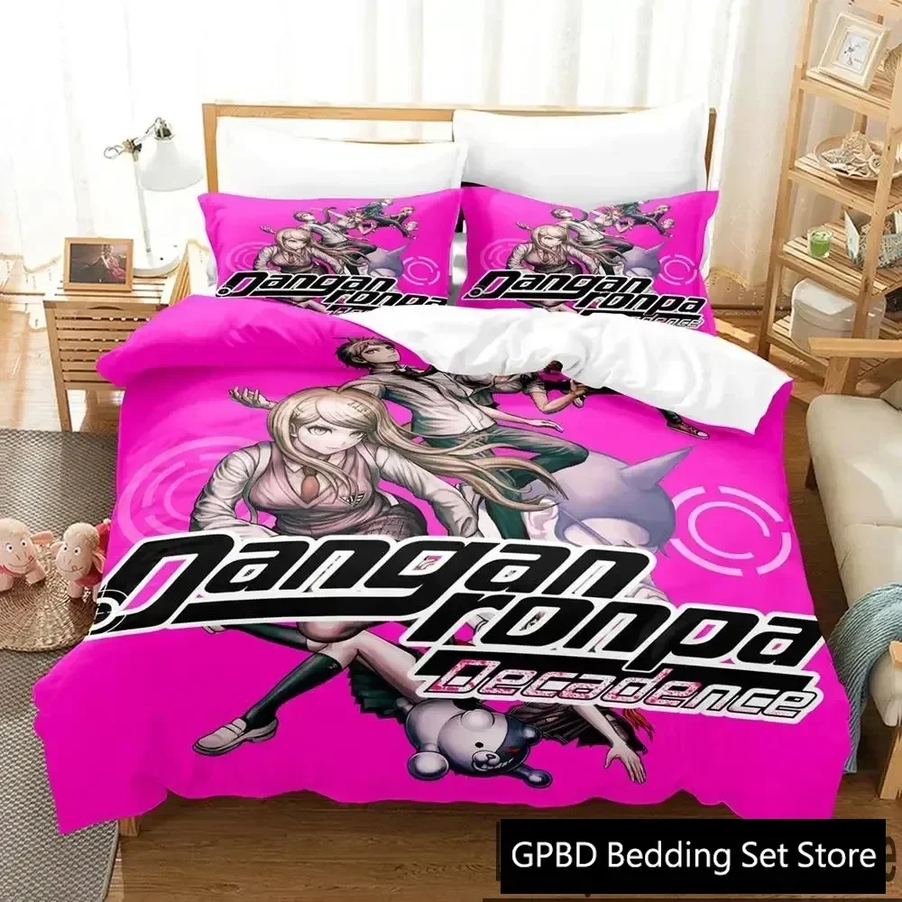 3D Print Anime Danganronpa Comfortable Duvet Quilt Cover Pillowcase Bedding Set Children Bedroom Decoration Home Textile