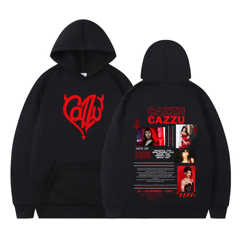 

Худи с графическим принтом Singer Cazzu Latinaje Album 2026 Tour, модный пуловер унисекс с длинными рукавами, свободный повседневный свитшот в эстетическом стиле