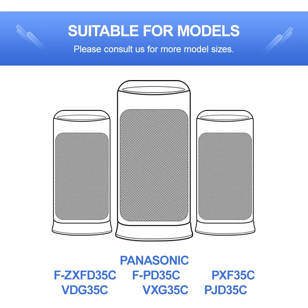 Air Purifier Filter Replacement Collect Dust Hepa F-ZXFP35X and Activated Carbon Filter F-ZXFD35X Set For Panasonic F-PXF35M