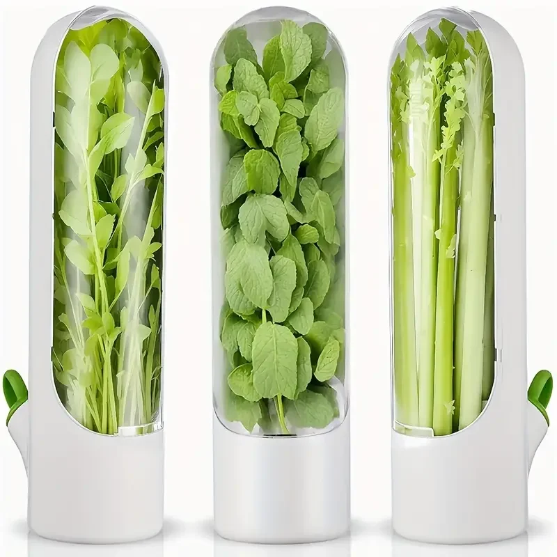 1/2/3PCS Herb Saver Storage Container Fresh Herb Keeper Vanilla Vegetables Fresh Preservation Bottle For Refrigerator Kitchen