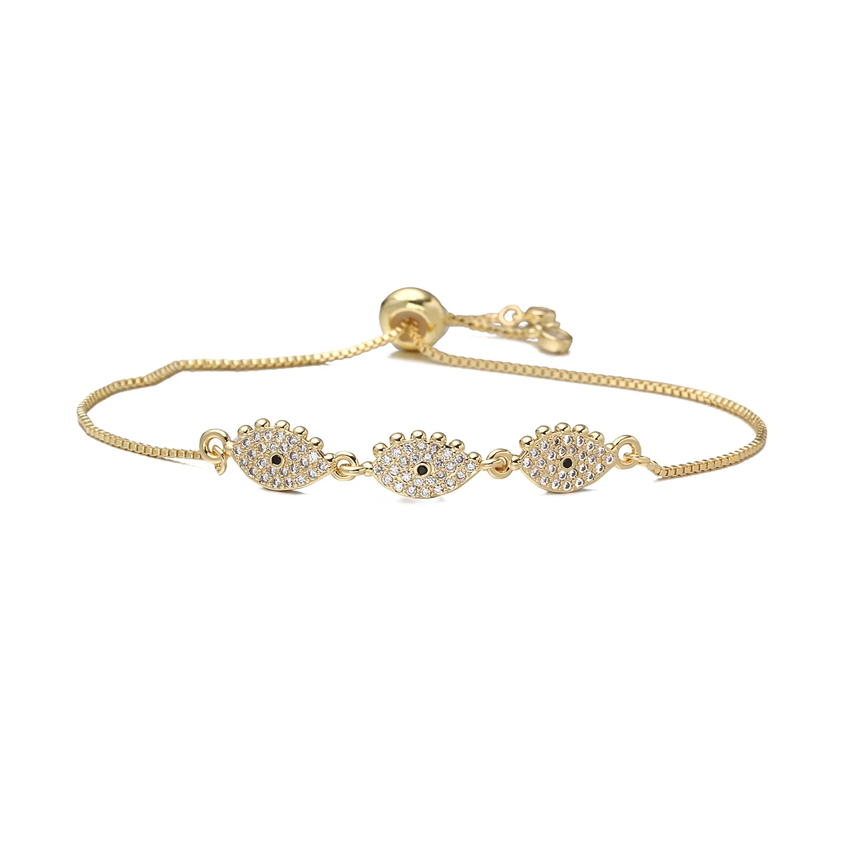 NEWBUY 2025 جديد وصول العصرية الذهب اللون AAA تشيكوسلوفاكيا الزركون البطانة عين الشر القلب أساور ساحرة للنساء هدية قابل للتعديل #5