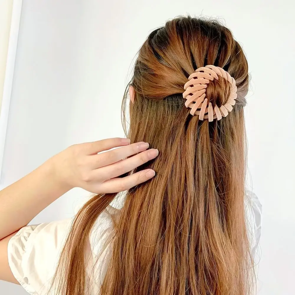 Velvet Bird Nest Hair Claw Fashionable Geometric Ponytail Clip Lazy Hairdresser Accessory Minimalist Styling Tool For Women