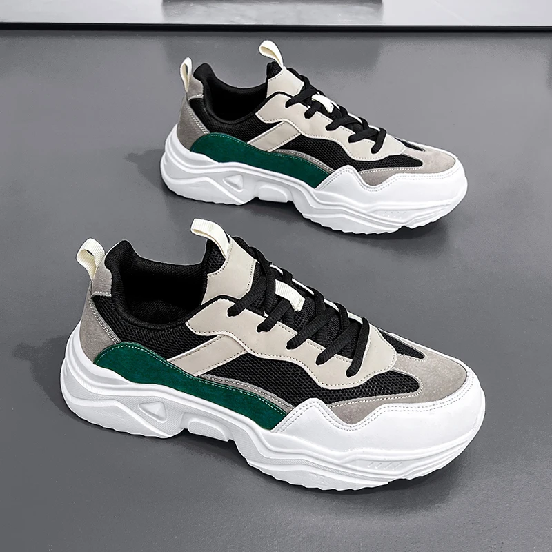 

2025 Spring/Autumn Men's Trendy Dad Shoes - Ultra Popular Mesh Breathable Thick-Sole Fashion Sneakers, Stylish & Versatile