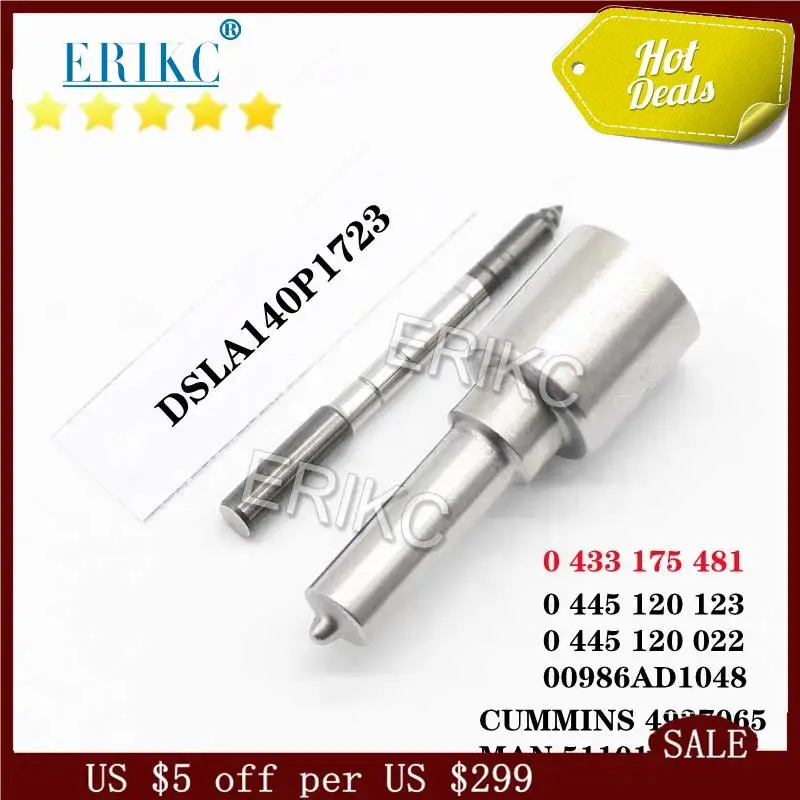 

ERIKC Injection Nozzle DSLA140P1723 OEM 0 433 175 481 FOR 0445120123 0445120022 00986AD1048 CUMMINS 4937065 MAN 51101006014