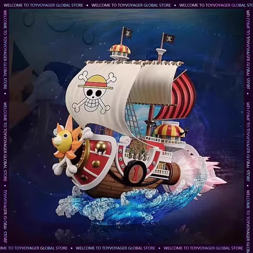 

Цельная аниме-фигурка Thousand Sunny, фигурка Wano Country Thousand Sunny, имитация модели корабля, коллекционный орнамент, игрушки для детей