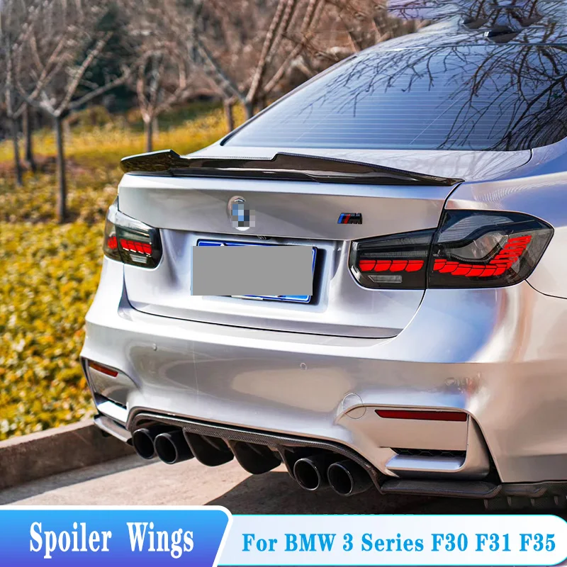 For BMW 3 Series F30 F35 2013-2019 Rear Trunk Lid Spoiler Wings PSM Style ABS Plastic Black Tuning Exterior Body Kit Accessories