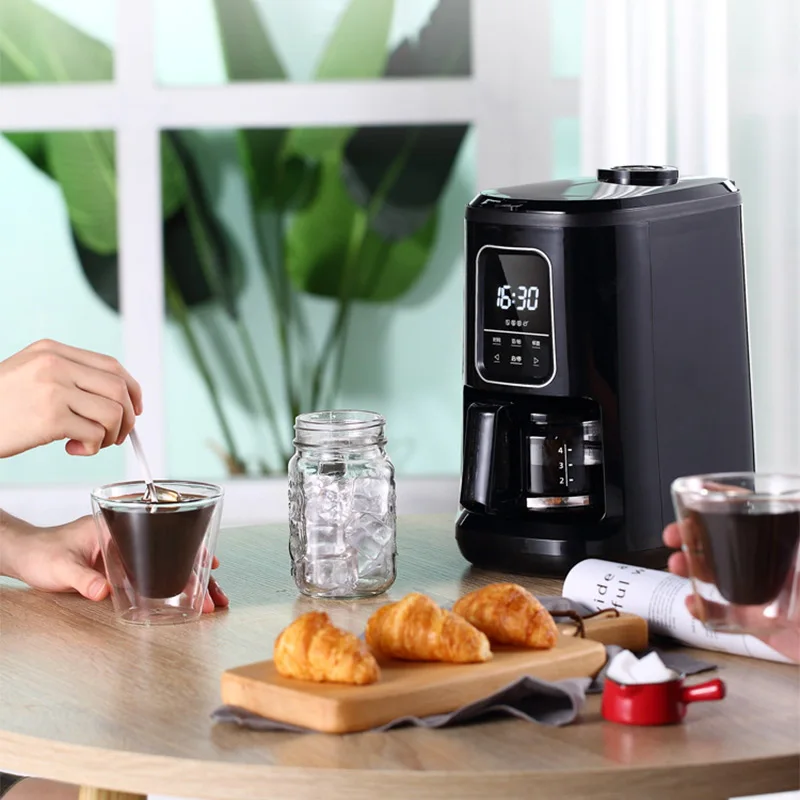 ماكينة صنع القهوة المنزلية ماكينة القهوة الأوتوماتيكية ماكينة صنع القهوة دقيق الفول الطازج ثنائي الغرض ماكينة أمريكية الكل في واحد