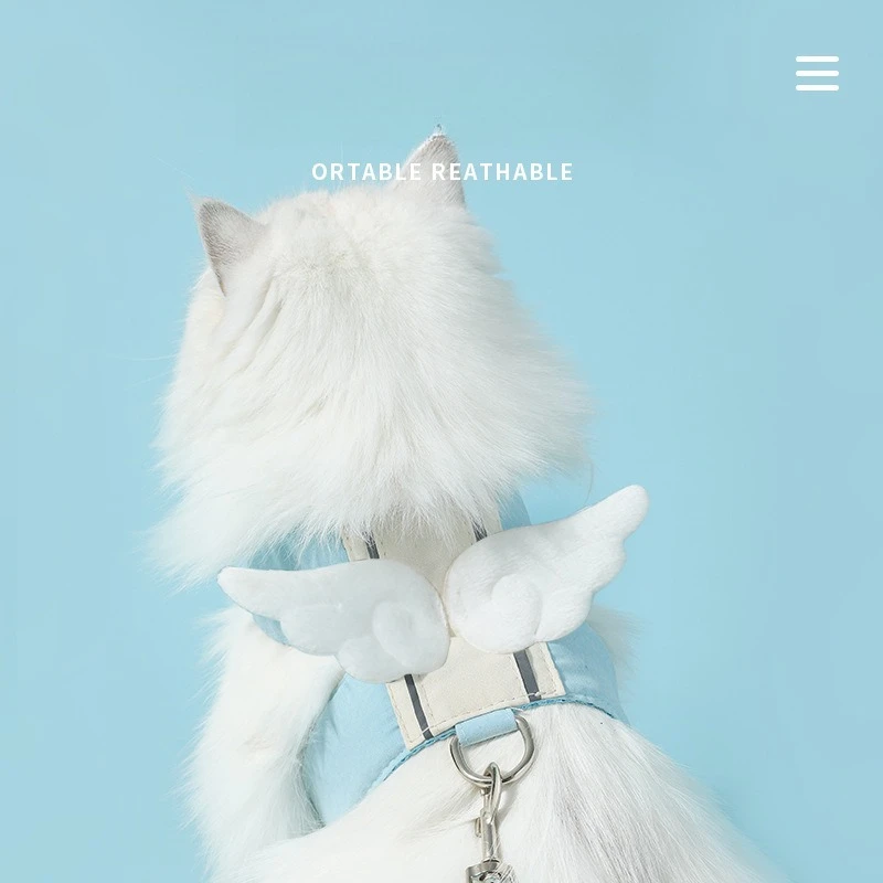 

Cat Dog Harness Necklace Leash Collar Pet Items Accessories Kawaii Angel Wing Vest Harness For Dogs Cats Personalized Supplies