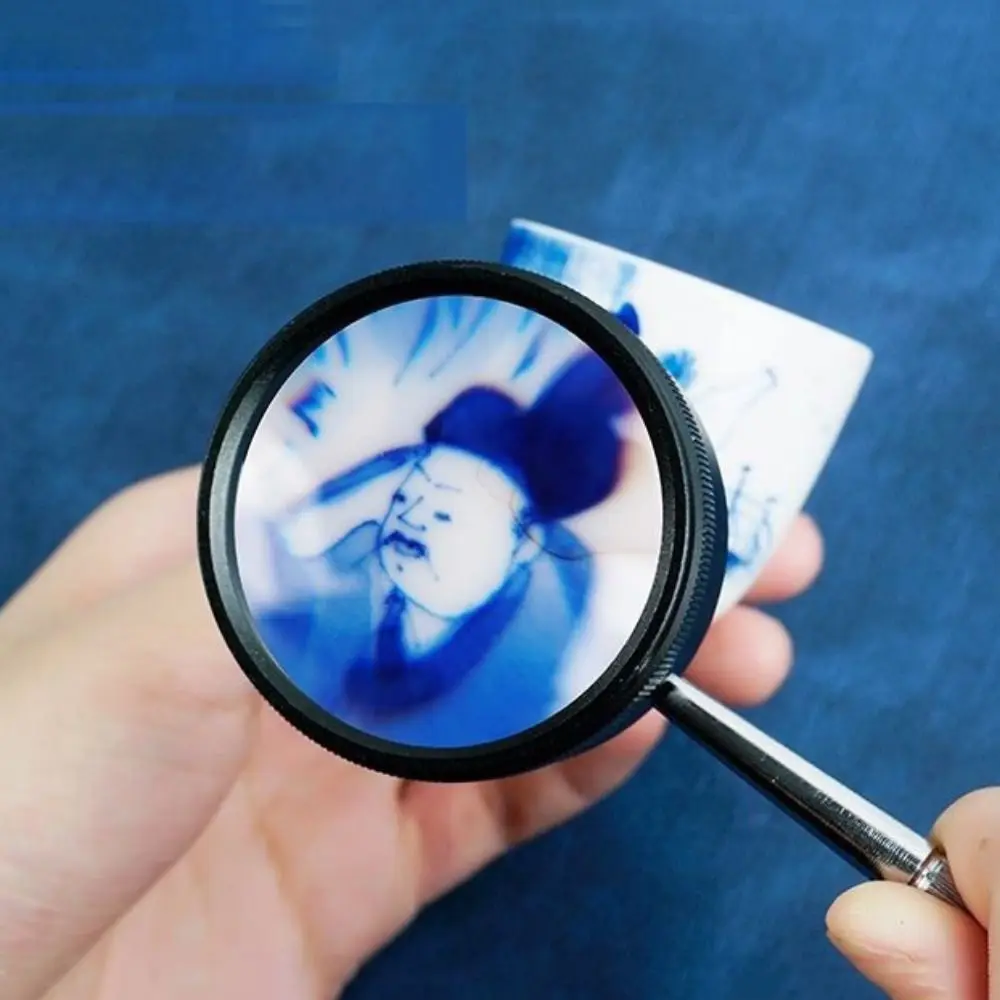 Detachable Handle 35X Handheld Magnifier Double-Layer Optical Magnifying Glass Small Easy To Carry Magnifying Loupe