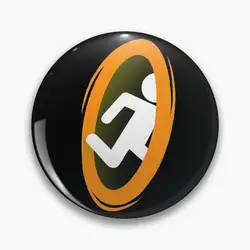 Portal 2 Video Game - Funny Orange Teleport Pin Buttons Brooches  Jewelry Accessory Customize Brooch Fashion Lapel Badges