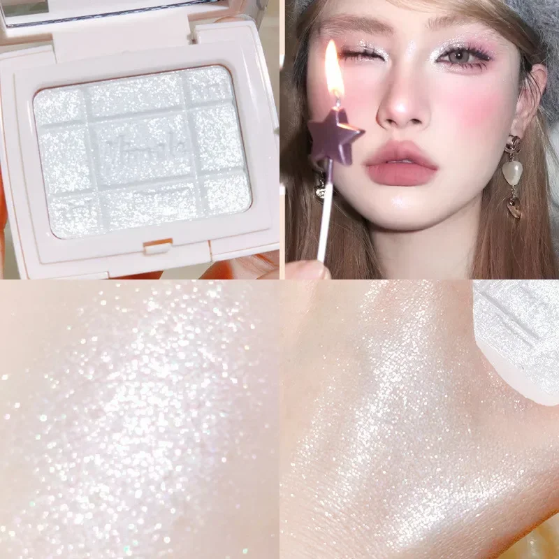 3D gravado Glitter paleta, sombra, bochecha contorno, alto brilho, corpo destaque paleta, iluminador cosméticos, quente