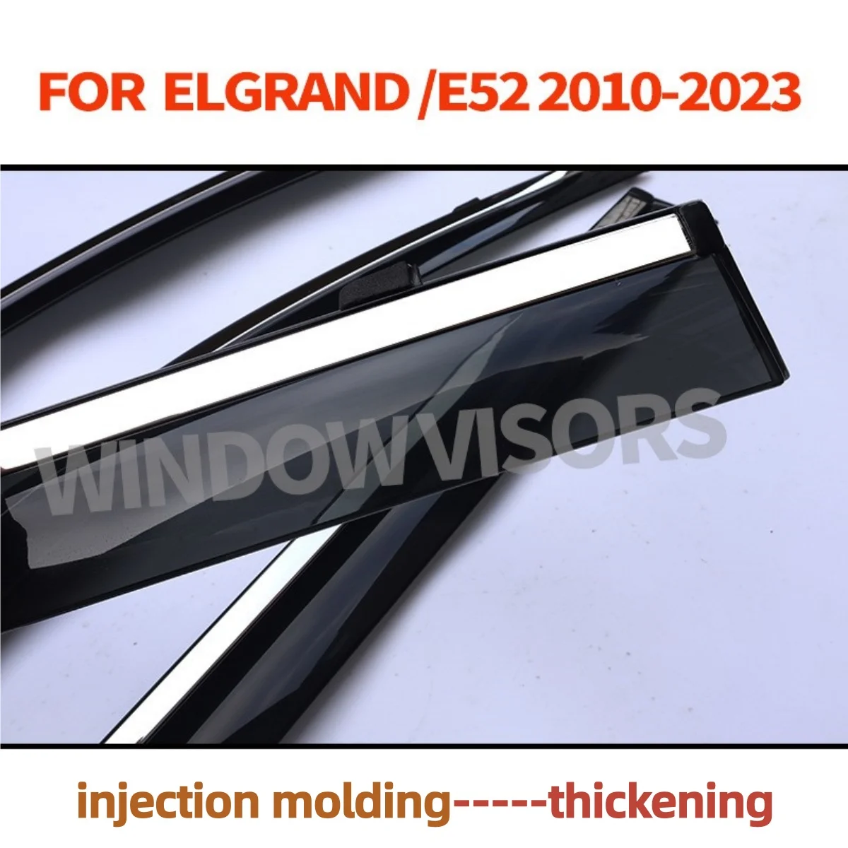 Smoke 4Pcs Side Window Rain Sun Shade Window Visor For Nissan Elgrand 2010-2023 Anti-glare Car Awning Shelters Windshield