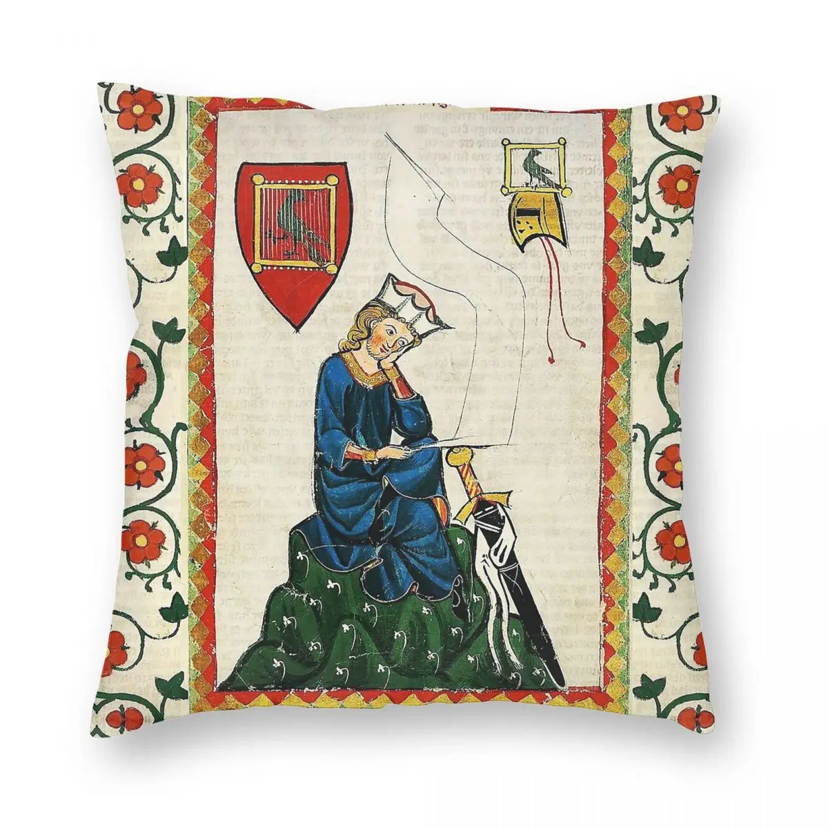 غنائي الشاعر والتھر فون دير فوجلويد ساحة المخدة البوليستر الكتان المخملية نمط البريدي كيس وسادة أريكة مقعد وسادة 45x45 #3