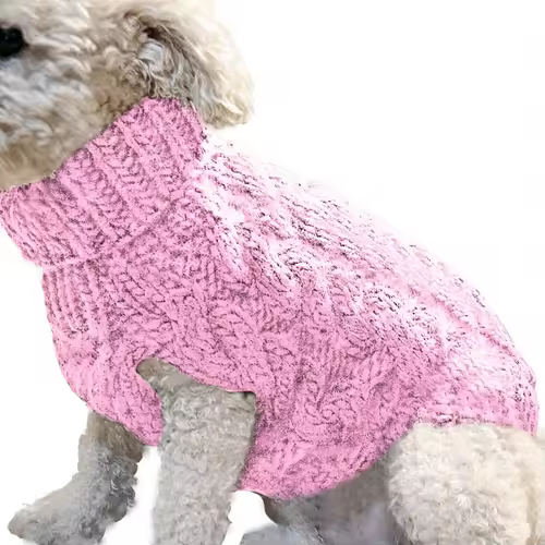 New Pet Small Pet Dog Clothes Sweater Fashion Autumn Winter Solid Fried Dough Twists Knitting Warm Comfort Clothing - Image 4