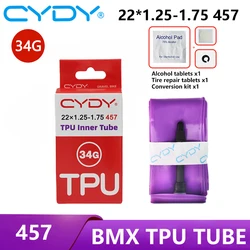 CYDY Bike TPU Inner Tube 22” 457 22x1.25 1.35 1.4 1.5 1.6 1.75 Inch Valve 45mm Camera BMX Bicycle Tire pneu Cycling Tyre 34G