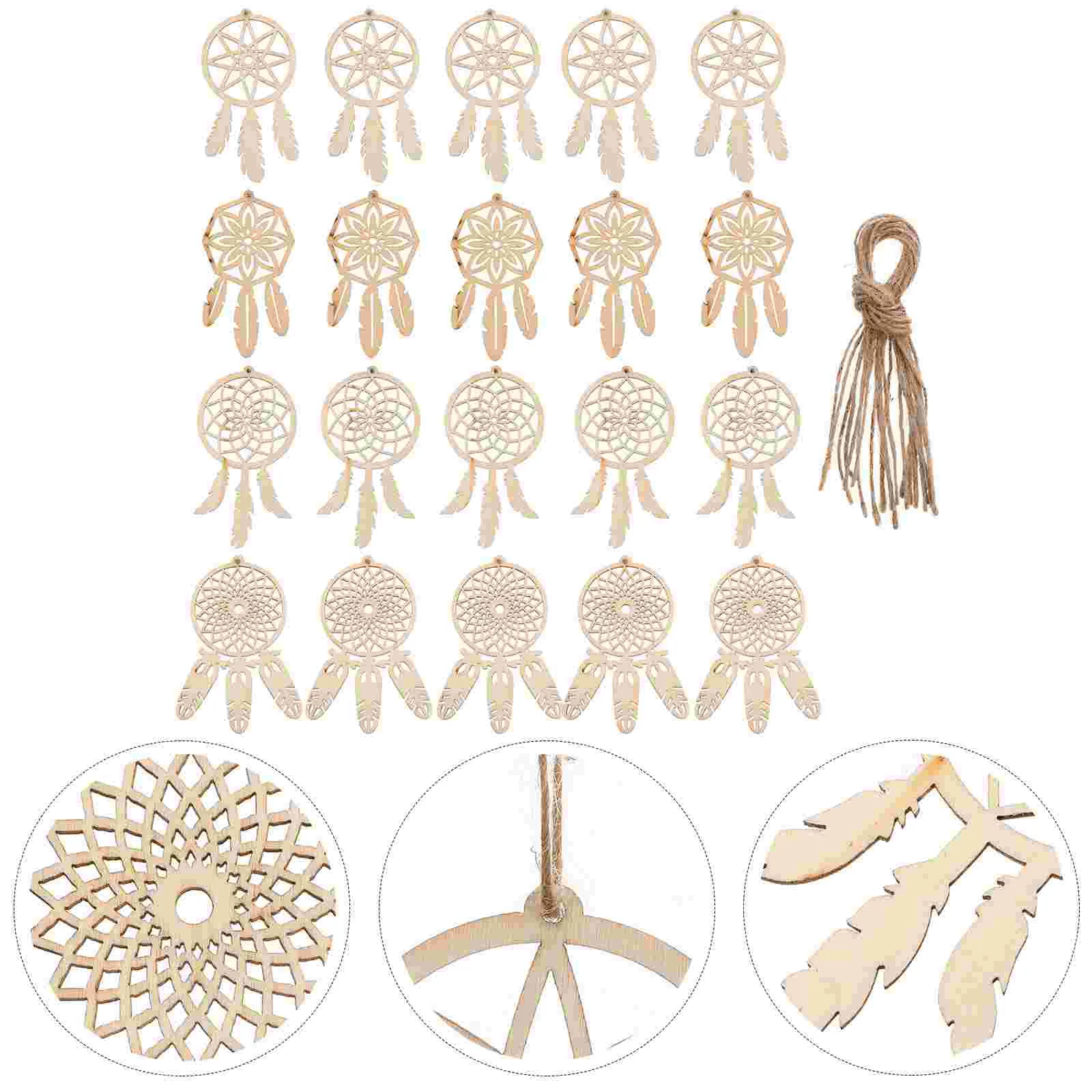 

Twine Wooden Dreamcatcher DIY Hanging Decorations Plant Hangers Indoor Tassel Garland
