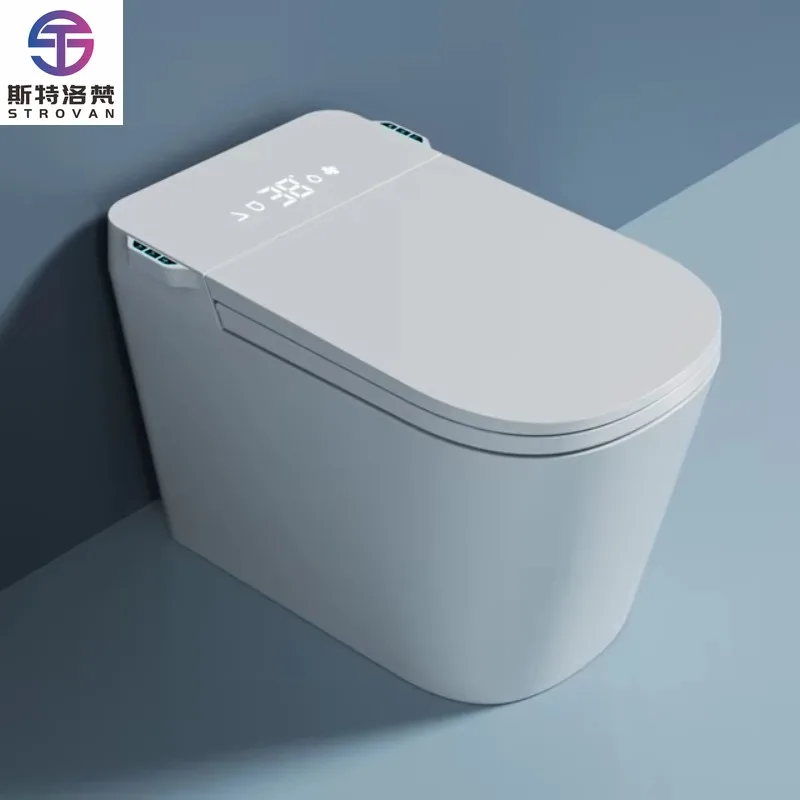 

ZXHK WC Washroom Sanitary Ware Floor Mounted Intelligent Water Closet Bathroom Ceramic Automatic Smart Toilet Bowl